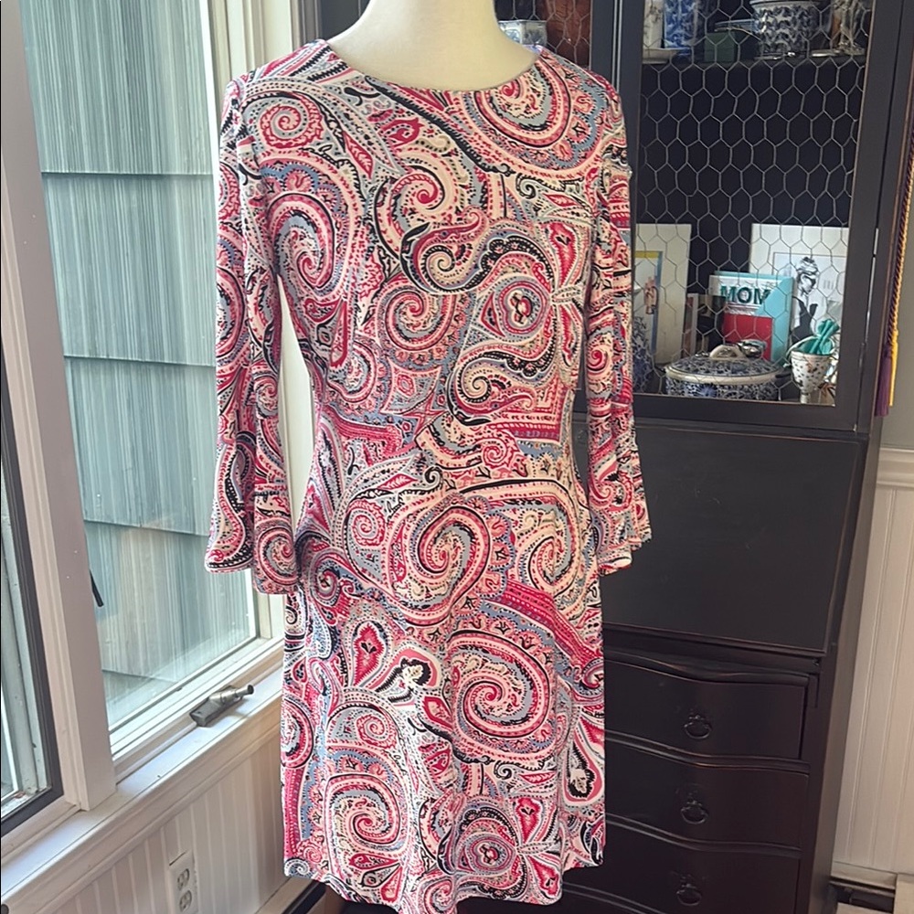 Tommy Hilfiger Vibrant Paisley Long Sleeve Dress